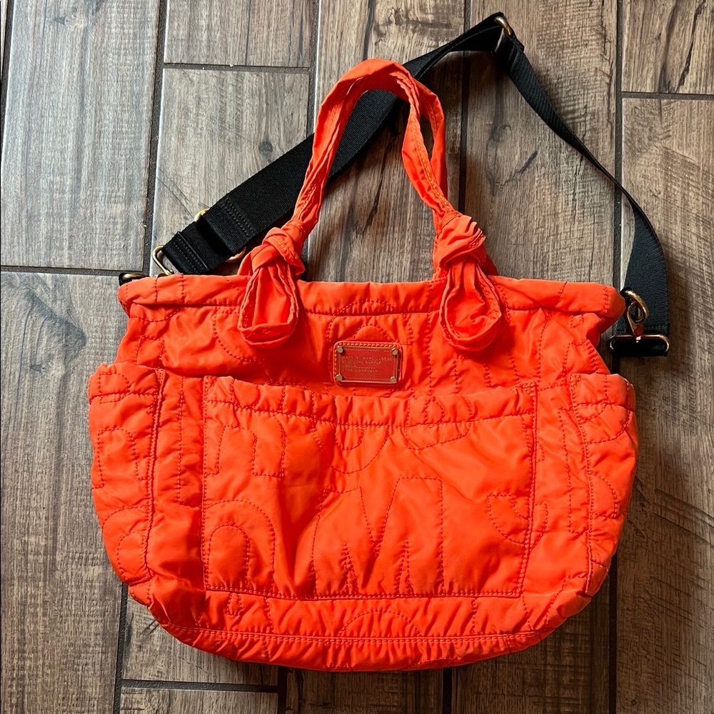 Marc Jacobs Vibrant Orange Diaper Bag with changing pad